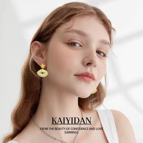 AB eyelash Statement Vintage Long Summer Earring for Women Jewelry - Picture 2 of 7